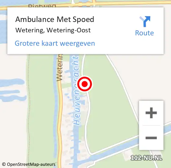 Locatie op kaart van de 112 melding: Ambulance Met Spoed Naar Wetering, Wetering-Oost op 11 juni 2021 14:02