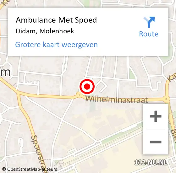 Locatie op kaart van de 112 melding: Ambulance Met Spoed Naar Didam, Molenhoek op 11 juni 2021 14:04