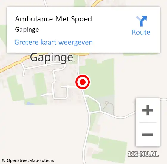 Locatie op kaart van de 112 melding: Ambulance Met Spoed Naar Gapinge op 11 juni 2021 14:13