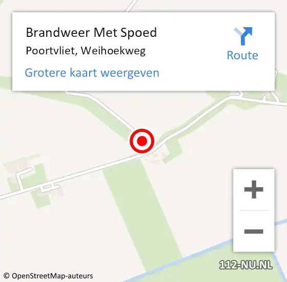 Locatie op kaart van de 112 melding: Brandweer Met Spoed Naar Poortvliet, Weihoekweg op 11 juni 2021 14:18