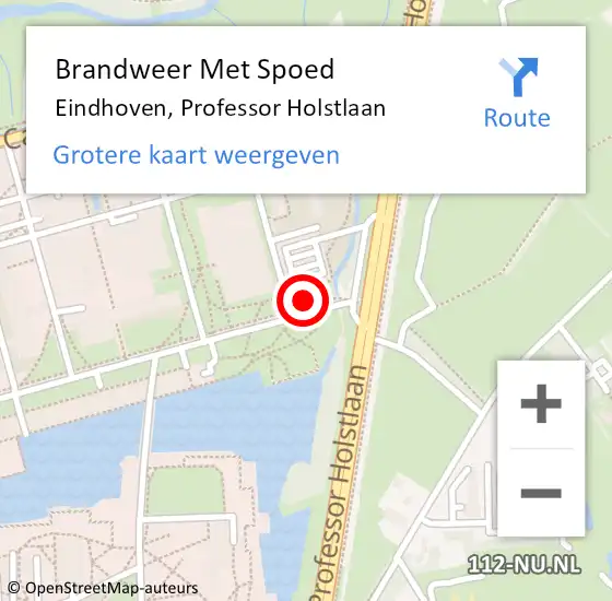 Locatie op kaart van de 112 melding: Brandweer Met Spoed Naar Eindhoven, Professor Holstlaan op 11 juni 2021 14:26