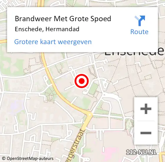 Locatie op kaart van de 112 melding: Brandweer Met Grote Spoed Naar Enschede, Hermandad op 11 juni 2021 14:36