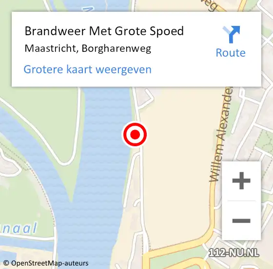 Locatie op kaart van de 112 melding: Brandweer Met Grote Spoed Naar Maastricht, Borgharenweg op 11 juni 2021 14:58
