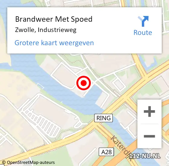 Locatie op kaart van de 112 melding: Brandweer Met Spoed Naar Zwolle, Industrieweg op 11 juni 2021 15:01