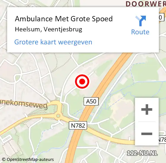 Locatie op kaart van de 112 melding: Ambulance Met Grote Spoed Naar Heelsum, Veentjesbrug op 11 juni 2021 15:08