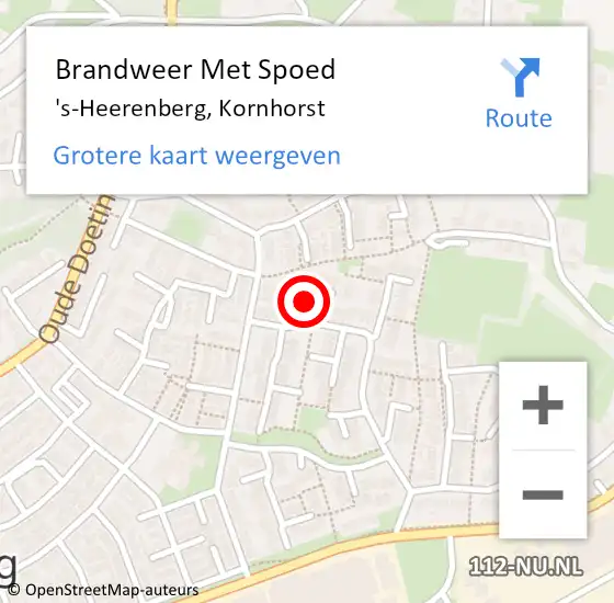 Locatie op kaart van de 112 melding: Brandweer Met Spoed Naar 's-Heerenberg, Kornhorst op 11 juni 2021 15:11