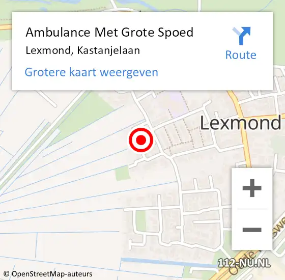 Locatie op kaart van de 112 melding: Ambulance Met Grote Spoed Naar Lexmond, Kastanjelaan op 13 juni 2014 00:39