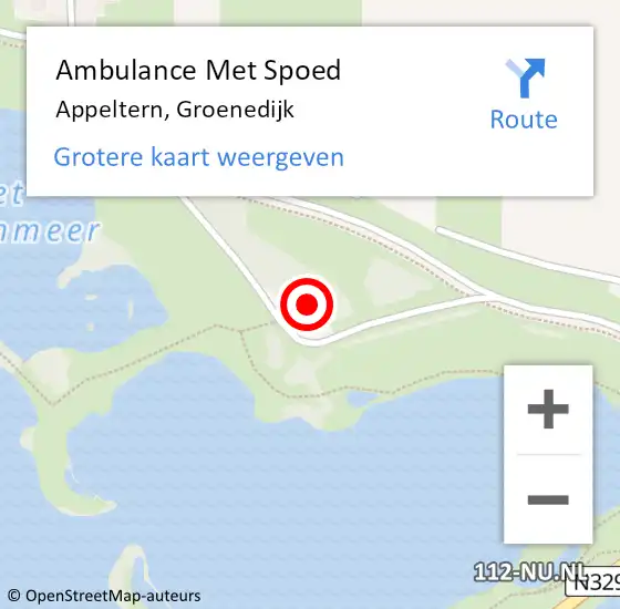 Locatie op kaart van de 112 melding: Ambulance Met Spoed Naar Appeltern, Groenedijk op 11 juni 2021 16:05