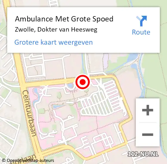 Locatie op kaart van de 112 melding: Ambulance Met Grote Spoed Naar Zwolle, Dokter van Heesweg op 11 juni 2021 16:09