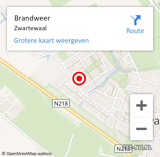 Locatie op kaart van de 112 melding: Brandweer Zwartewaal op 11 juni 2021 16:14