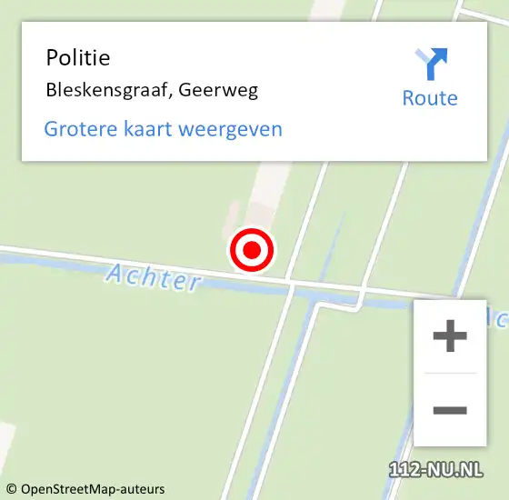 Locatie op kaart van de 112 melding: Politie Bleskensgraaf, Geerweg op 11 juni 2021 16:16