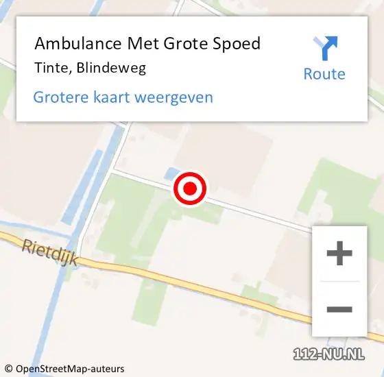 Locatie op kaart van de 112 melding: Ambulance Met Grote Spoed Naar Tinte, Blindeweg op 11 juni 2021 16:17