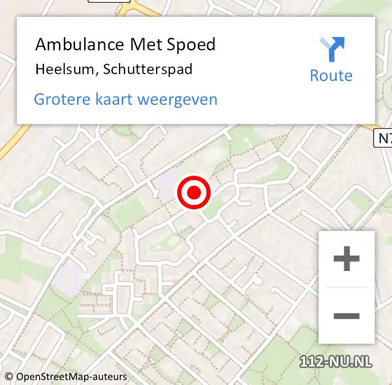 Locatie op kaart van de 112 melding: Ambulance Met Spoed Naar Heelsum, Schutterspad op 11 juni 2021 16:59