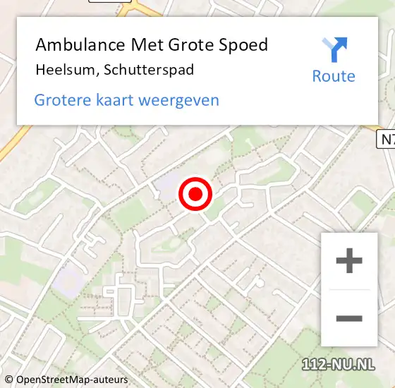 Locatie op kaart van de 112 melding: Ambulance Met Grote Spoed Naar Heelsum, Schutterspad op 11 juni 2021 16:59