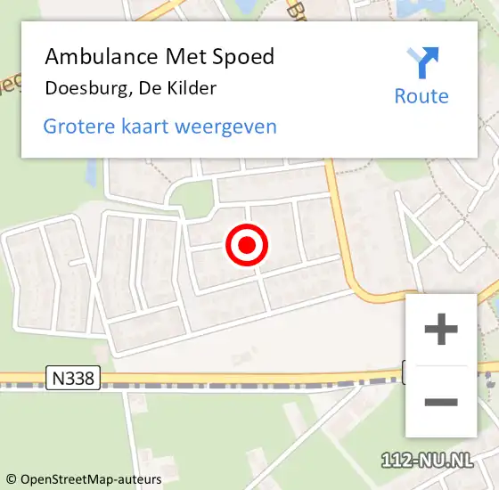 Locatie op kaart van de 112 melding: Ambulance Met Spoed Naar Doesburg, De Kilder op 11 juni 2021 17:14