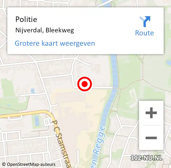 Locatie op kaart van de 112 melding: Politie Nijverdal, Bleekweg op 11 juni 2021 17:22