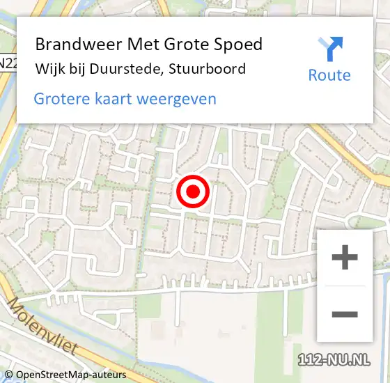 Locatie op kaart van de 112 melding: Brandweer Met Grote Spoed Naar Wijk bij Duurstede, Stuurboord op 11 juni 2021 17:46