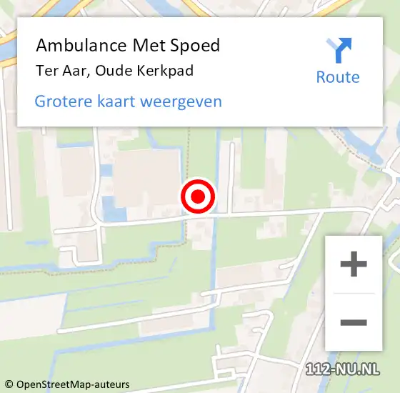 Locatie op kaart van de 112 melding: Ambulance Met Spoed Naar Ter Aar, Oude Kerkpad op 11 juni 2021 17:47