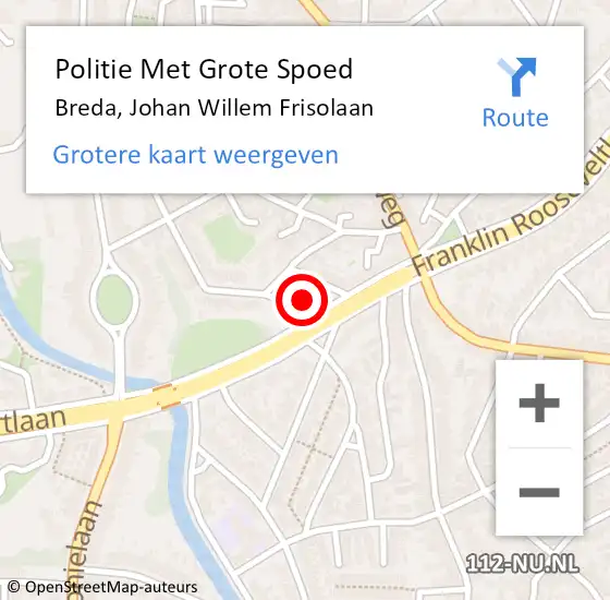 Locatie op kaart van de 112 melding: Politie Met Grote Spoed Naar Breda, Johan Willem Frisolaan op 11 juni 2021 17:53