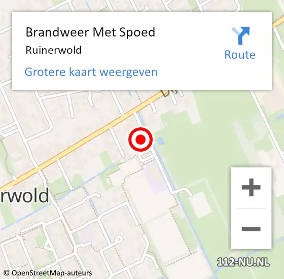 Locatie op kaart van de 112 melding: Brandweer Met Spoed Naar Ruinerwold op 11 juni 2021 17:57