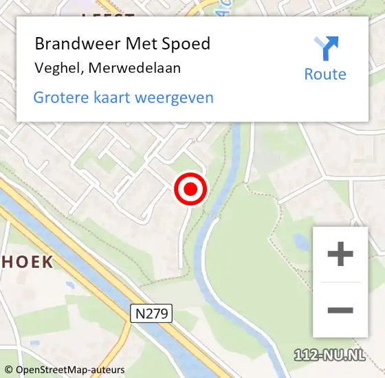 Locatie op kaart van de 112 melding: Brandweer Met Spoed Naar Veghel, Merwedelaan op 11 juni 2021 17:58