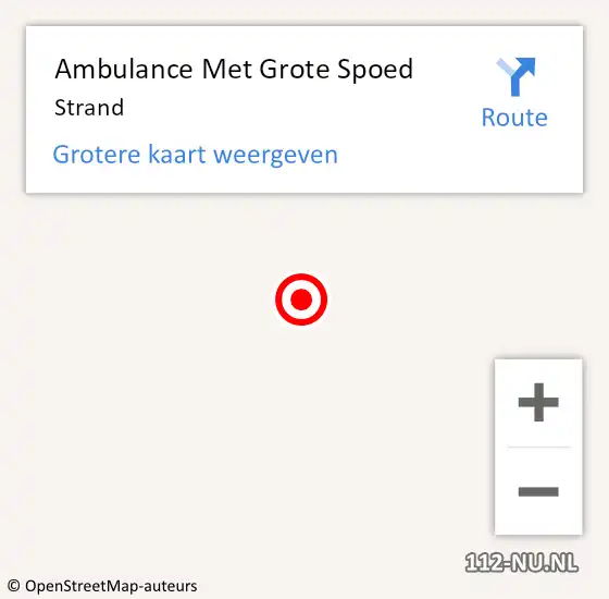 Locatie op kaart van de 112 melding: Ambulance Met Grote Spoed Naar Strand op 11 juni 2021 18:04