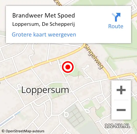 Locatie op kaart van de 112 melding: Brandweer Met Spoed Naar Loppersum, De Schepperij op 11 juni 2021 18:08