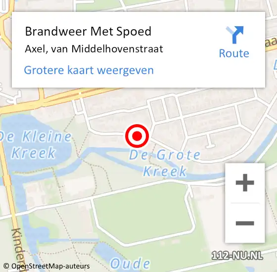Locatie op kaart van de 112 melding: Brandweer Met Spoed Naar Axel, van Middelhovenstraat op 11 juni 2021 18:14
