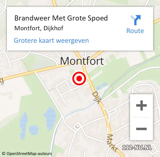 Locatie op kaart van de 112 melding: Brandweer Met Grote Spoed Naar Montfort, Dijkhof op 11 juni 2021 18:36