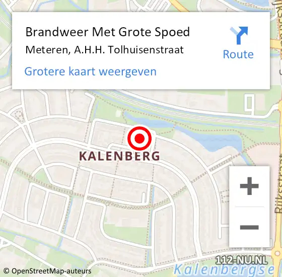 Locatie op kaart van de 112 melding: Brandweer Met Grote Spoed Naar Meteren, A.H.H. Tolhuisenstraat op 11 juni 2021 18:37