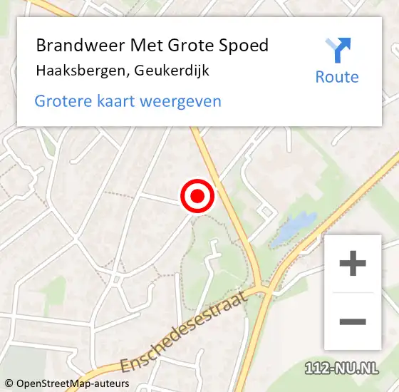 Locatie op kaart van de 112 melding: Brandweer Met Grote Spoed Naar Haaksbergen, Geukerdijk op 11 juni 2021 18:44