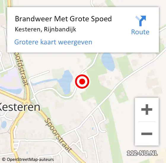 Locatie op kaart van de 112 melding: Brandweer Met Grote Spoed Naar Kesteren, Rijnbandijk op 11 juni 2021 19:23