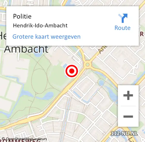 Locatie op kaart van de 112 melding: Politie Hendrik-Ido-Ambacht op 11 juni 2021 19:49