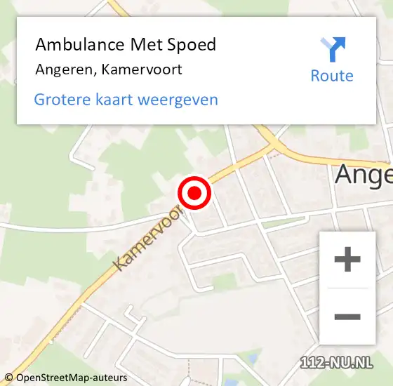 Locatie op kaart van de 112 melding: Ambulance Met Spoed Naar Angeren, Kamervoort op 11 juni 2021 20:23