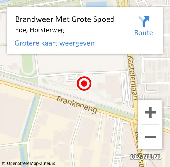 Locatie op kaart van de 112 melding: Brandweer Met Grote Spoed Naar Ede, Horsterweg op 11 juni 2021 20:31