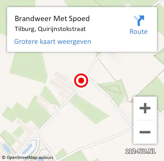 Locatie op kaart van de 112 melding: Brandweer Met Spoed Naar Tilburg, Quirijnstokstraat op 11 juni 2021 20:35