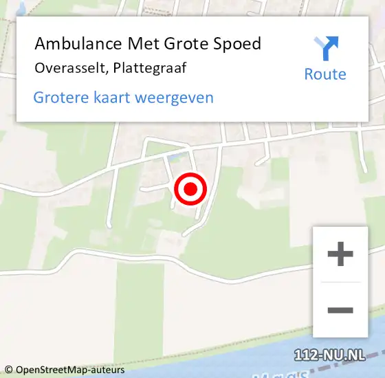 Locatie op kaart van de 112 melding: Ambulance Met Grote Spoed Naar Overasselt, Plattegraaf op 11 juni 2021 20:43