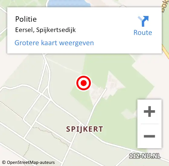 Locatie op kaart van de 112 melding: Politie Eersel, Spijkertsedijk op 11 juni 2021 20:53