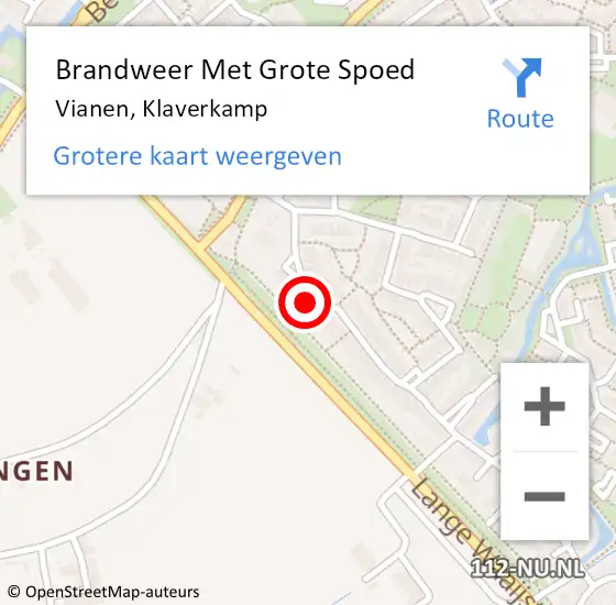 Locatie op kaart van de 112 melding: Brandweer Met Grote Spoed Naar Vianen, Klaverkamp op 11 juni 2021 21:01