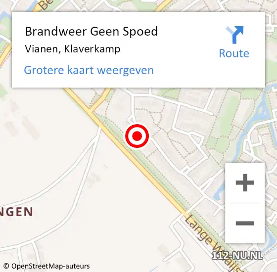 Locatie op kaart van de 112 melding: Brandweer Geen Spoed Naar Vianen, Klaverkamp op 11 juni 2021 21:04