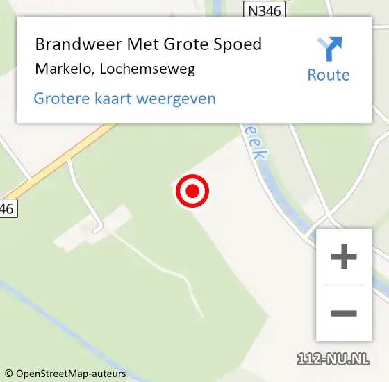 Locatie op kaart van de 112 melding: Brandweer Met Grote Spoed Naar Markelo, Lochemseweg op 11 juni 2021 21:12