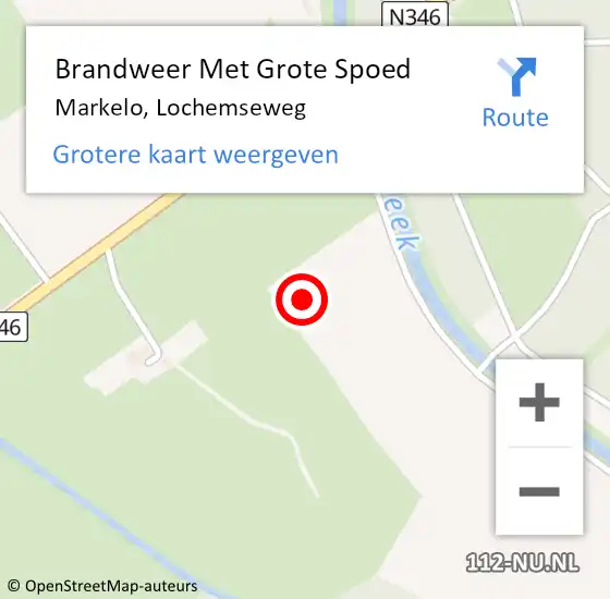 Locatie op kaart van de 112 melding: Brandweer Met Grote Spoed Naar Markelo, Lochemseweg op 11 juni 2021 21:13