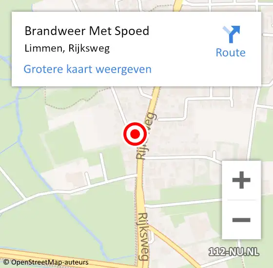 Locatie op kaart van de 112 melding: Brandweer Met Spoed Naar Limmen, Rijksweg op 11 juni 2021 21:21