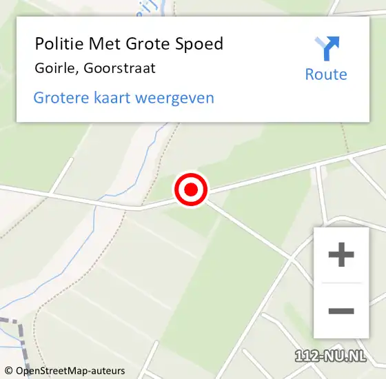 Locatie op kaart van de 112 melding: Politie Met Grote Spoed Naar Goirle, Goorstraat op 11 juni 2021 22:28