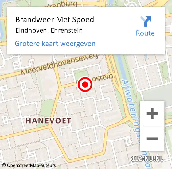 Locatie op kaart van de 112 melding: Brandweer Met Spoed Naar Eindhoven, Ehrenstein op 11 juni 2021 22:48