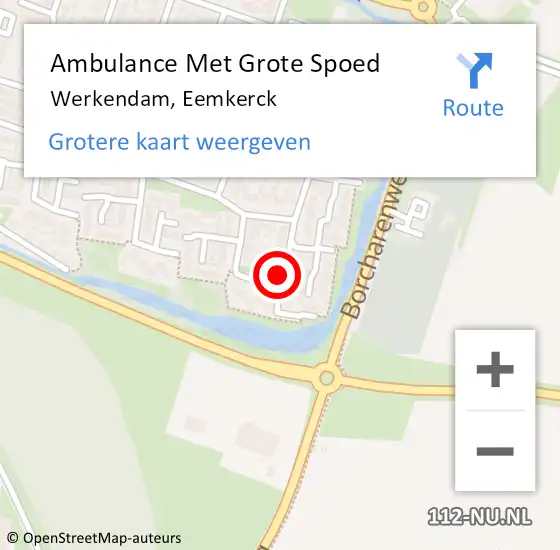 Locatie op kaart van de 112 melding: Ambulance Met Grote Spoed Naar Werkendam, Eemkerck op 11 juni 2021 23:12