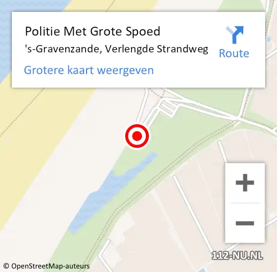 Locatie op kaart van de 112 melding: Politie Met Grote Spoed Naar 's-Gravenzande, Verlengde Strandweg op 11 juni 2021 23:14