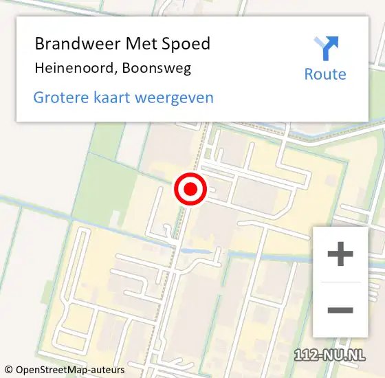 Locatie op kaart van de 112 melding: Brandweer Met Spoed Naar Heinenoord, Boonsweg op 11 juni 2021 23:23