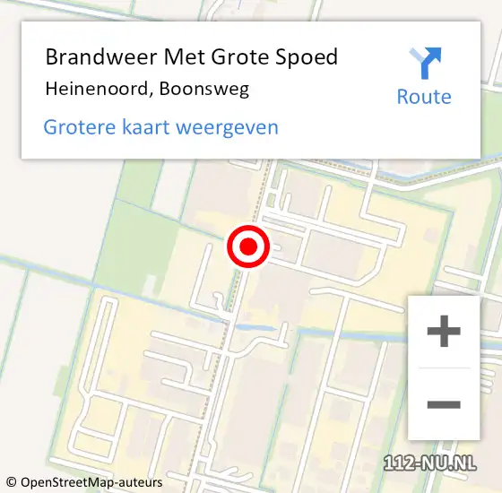 Locatie op kaart van de 112 melding: Brandweer Met Grote Spoed Naar Heinenoord, Boonsweg op 11 juni 2021 23:24