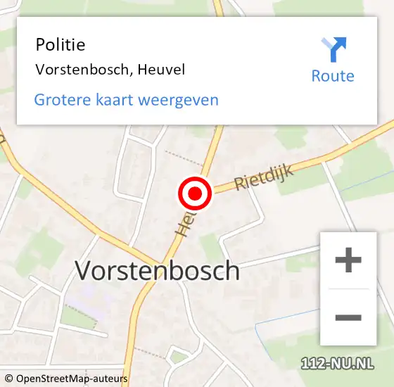 Locatie op kaart van de 112 melding: Politie Vorstenbosch, Heuvel op 11 juni 2021 23:39